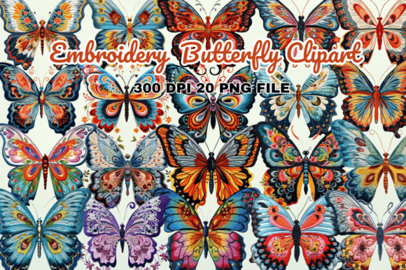 Embroidery Butterfly Clipart Bundle Review