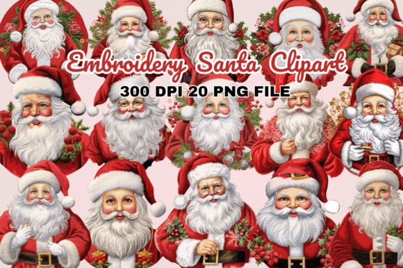 Reviewing the Embroidery Santa Clipart Bundle