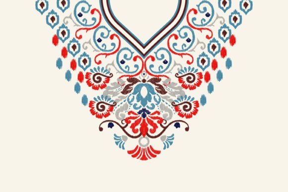 Reviewing the Floral Neckline Embroidery Vector