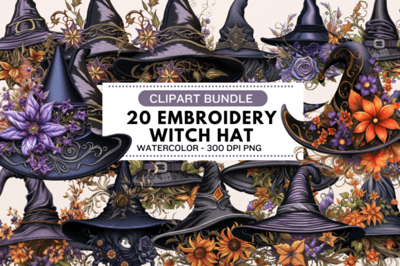 Reviewing the FREE Embroidery Witch Hat Clipart Bundle