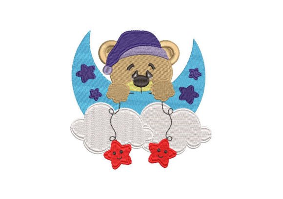 Reviewing the Sad Bear with Moon and Cloud Embroidery