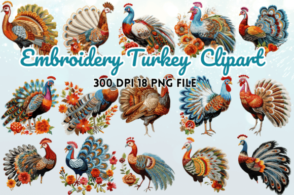 Reviewing Watercolor Embroidery Turkey Clipart